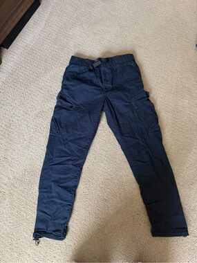 Kennedy Denim Navy Utility Cargo Pants Webbed Belt Toggle Cuffs Mens Small